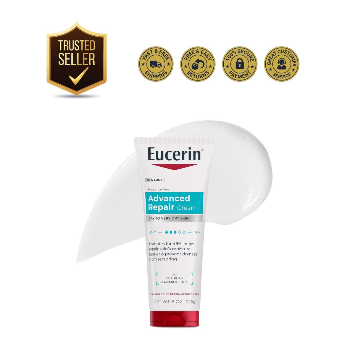 Urea Body Cream 8 OZ – Fast-Absorbing & Fragrance-Free