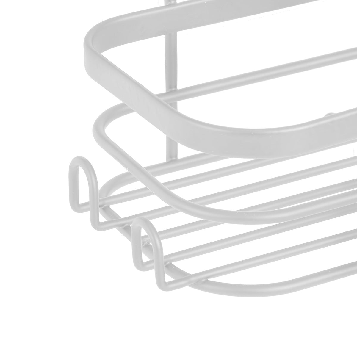 Adhesive Corner Shower Shelf Set - White, Rust-Proof Wall Mount Bathroom Caddy