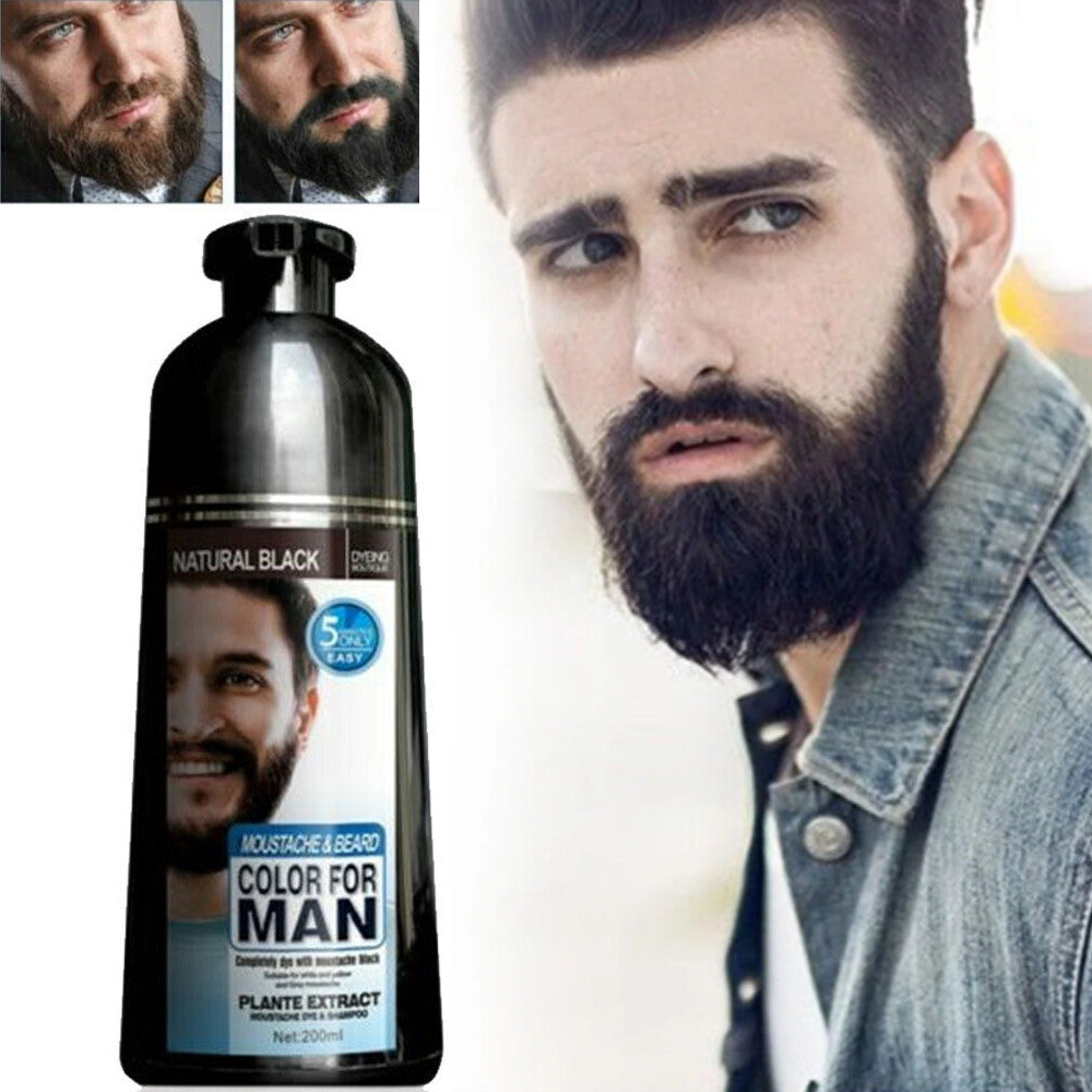 Black Beard Hair Color Dye Shampoo 200ml