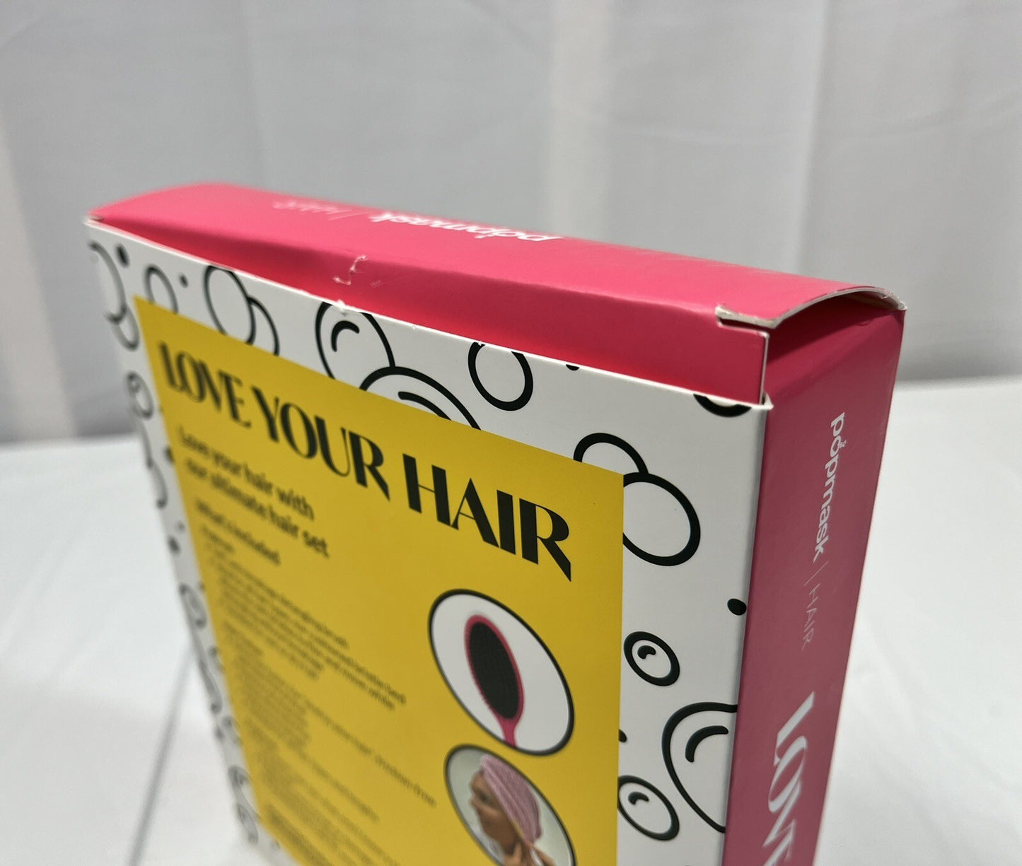 Hair Care Set with Detangling Brush, No-Dent Hair Ties & Spa Turban