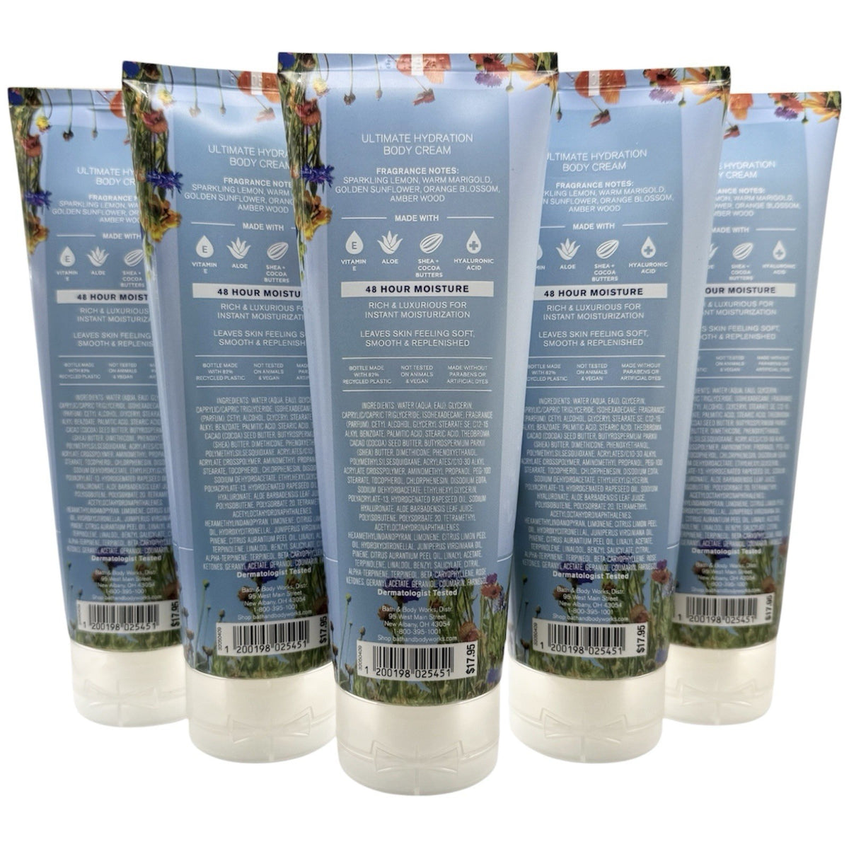 Five (5) Bath & Body Works COUNTRY CHIC Ultimate Hydration Cream 8 oz