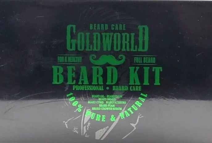 Goldworld Beard Growth & Care Gift Set - Natural Oils & Accessories, Holiday Men’s Self Care