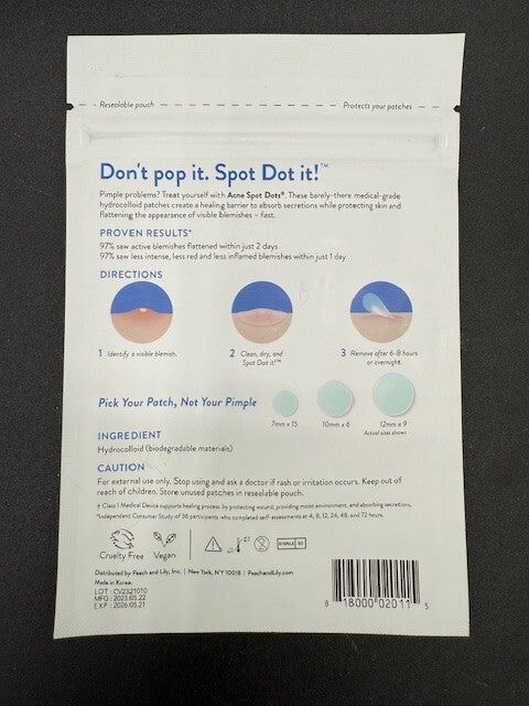 Hydrocolloid Acne Patches - 30 Count Blemish & Zit Spot Treatments