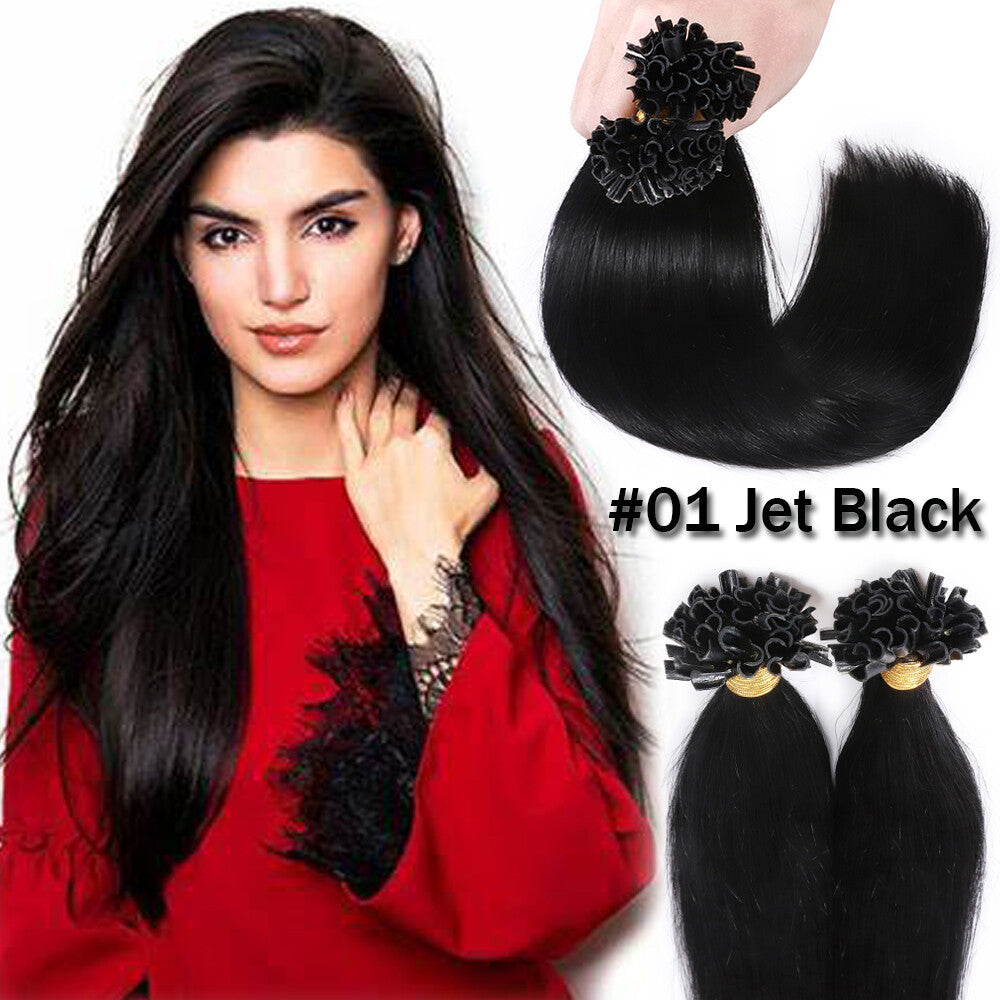 Pre Bonded Keratin Hair Extensions - Human Hair Remy U Tip Thick Strands