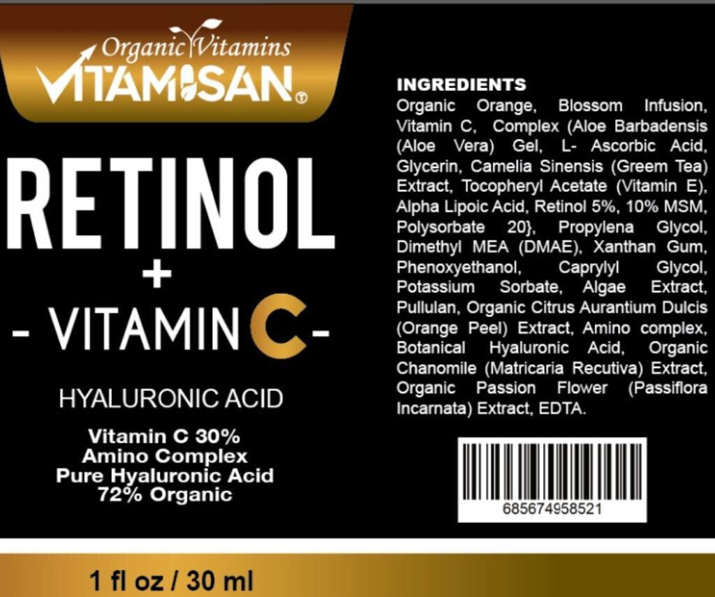 Vitamin C Serum 30% with Retinol & Hyaluronic Acid - Anti-Aging Face & Neck Serum