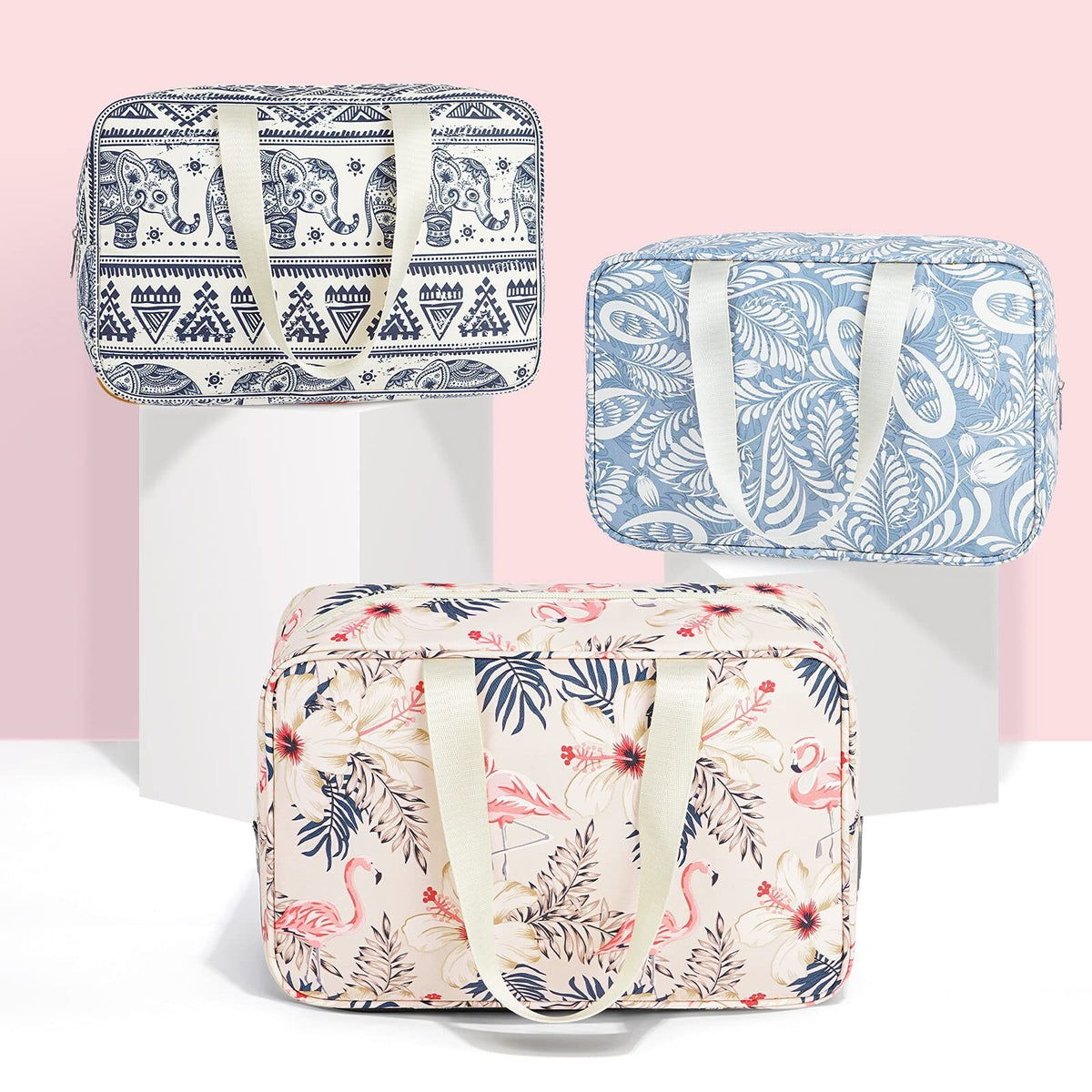 Large Waterproof Cosmetic Travel Bag for Women - Organizer & Toiletry Kit