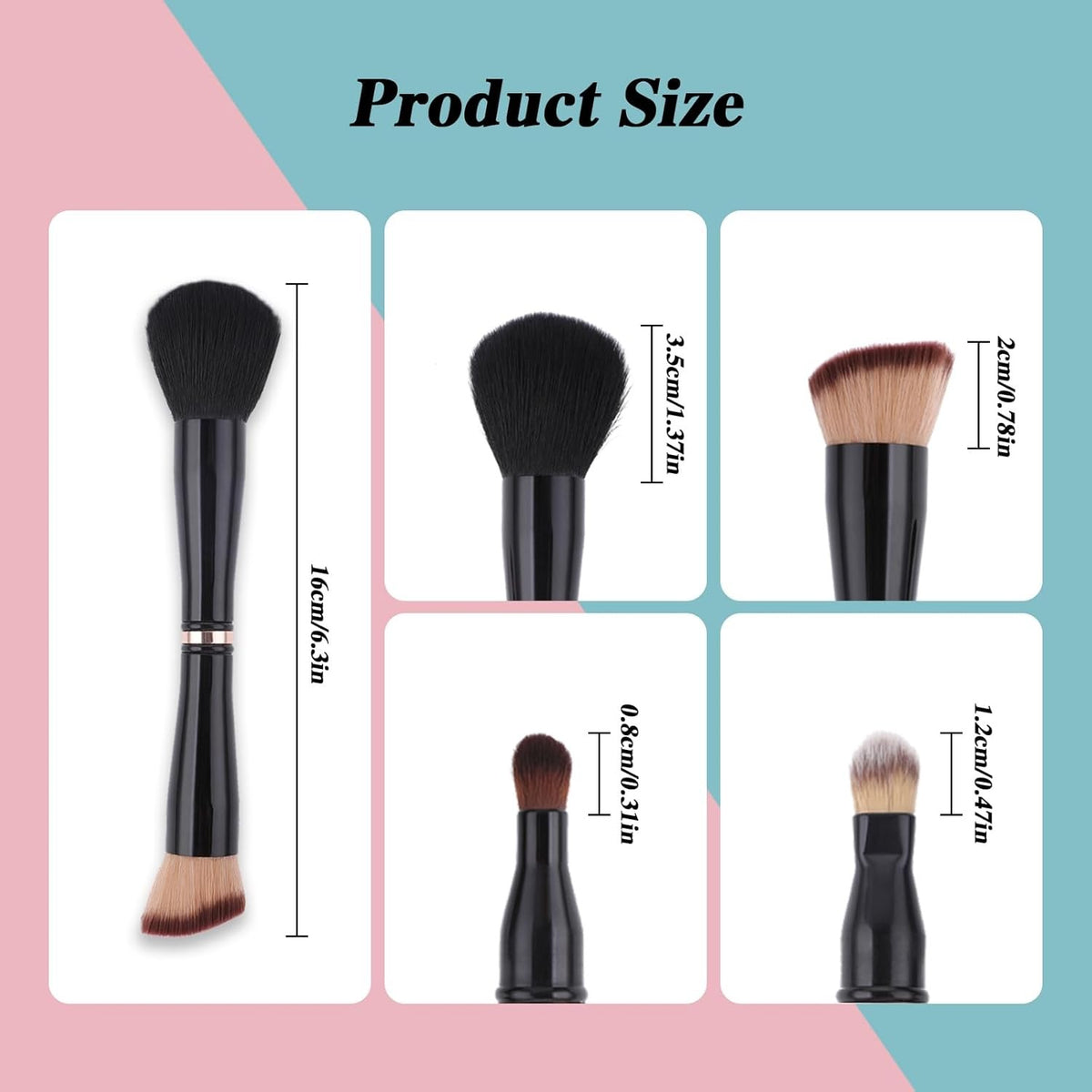 4-in-1 Makeup Brush Set with Detachable Face & Eye Brushes