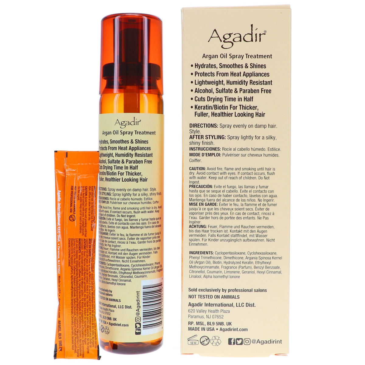 Argan Oil Hair Treatment Spray - Hydrating Shine & Frizz Control 5.1 oz