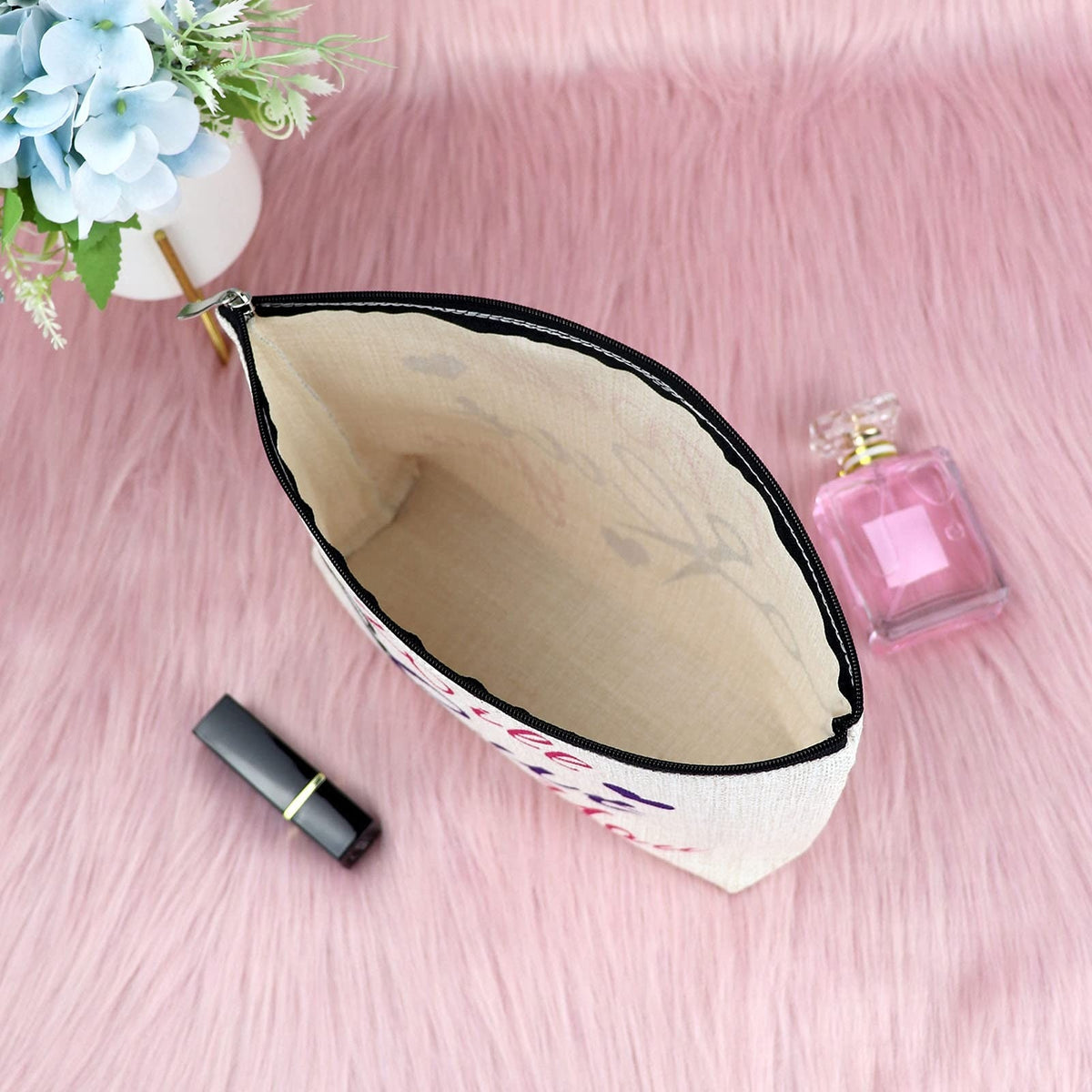 Women's Makeup Bag with Zipper - Travel Cosmetic Pouch for Hairdresser Gifts