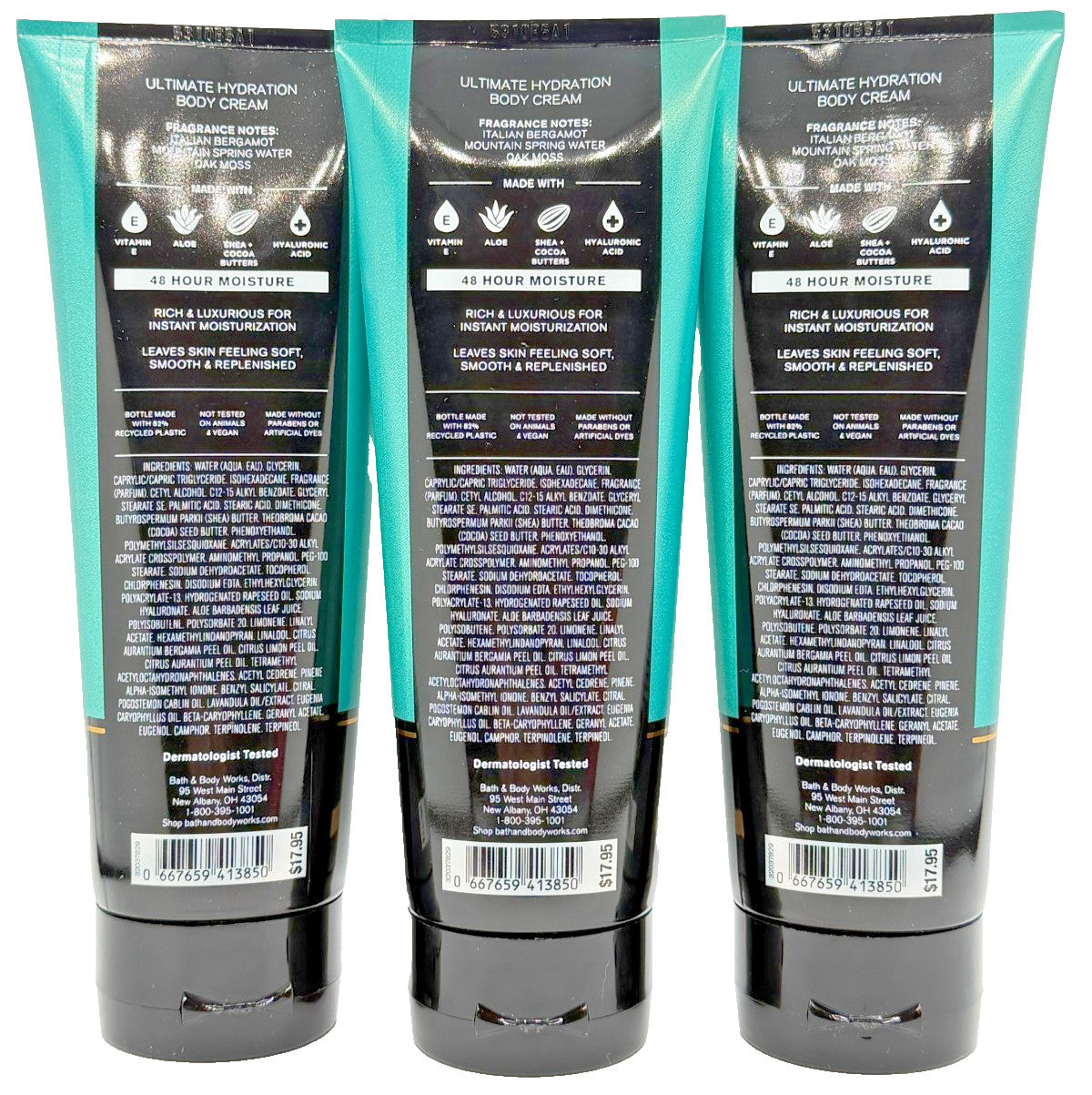 Men's Freshwater Hydrating Body Cream 8 oz Lot of 3