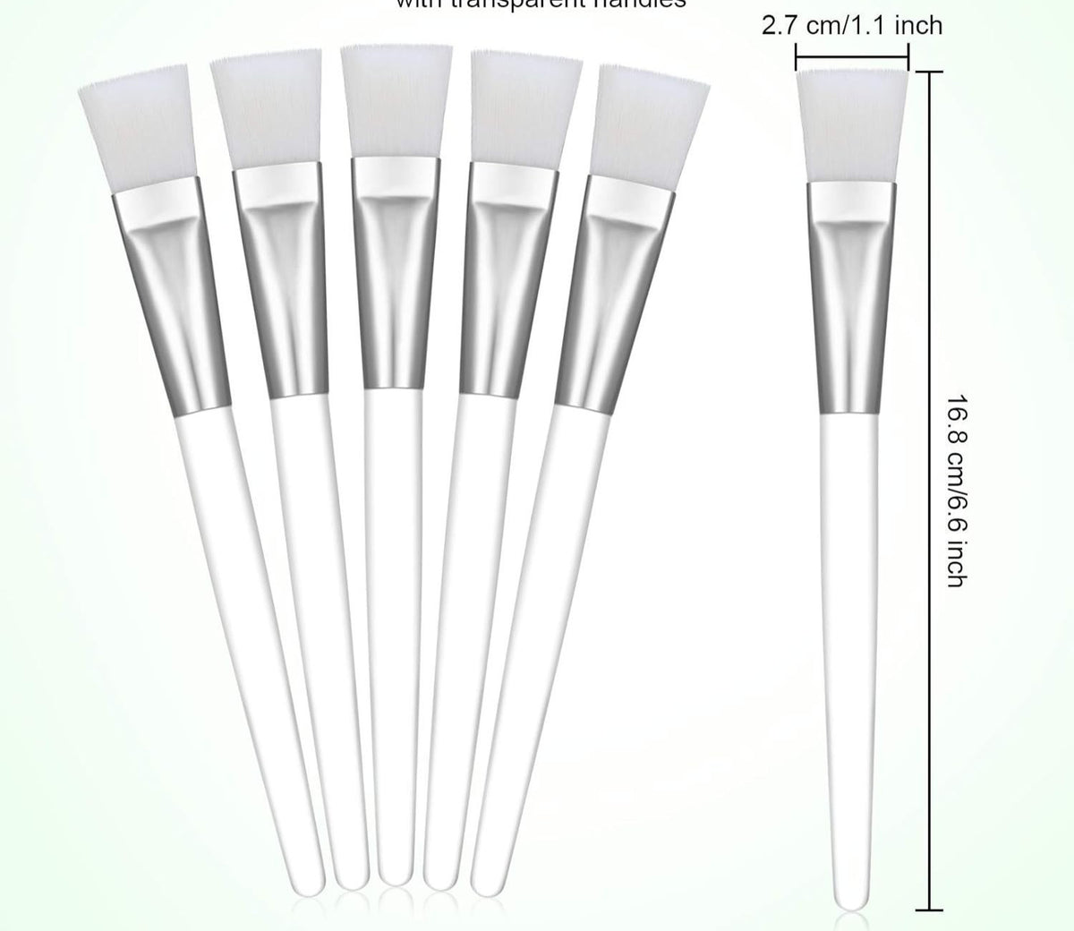 20-Piece Facial Mask Brush Set with Soft Bristles & Clear Handles for Skincare