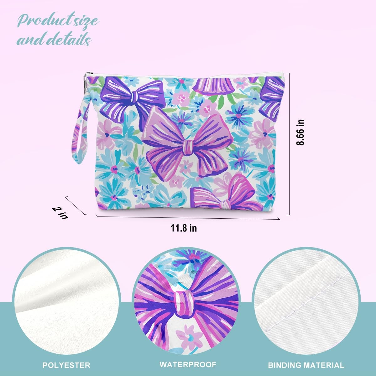 Waterproof Beach Tote Bag with Wet Cosmetic Pouch for Women