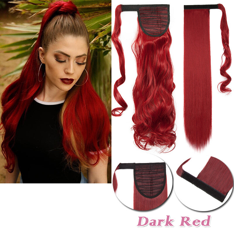Clip-In Thick Hair Ponytail Extension - Real Human Hair, Various Lengths & Colors