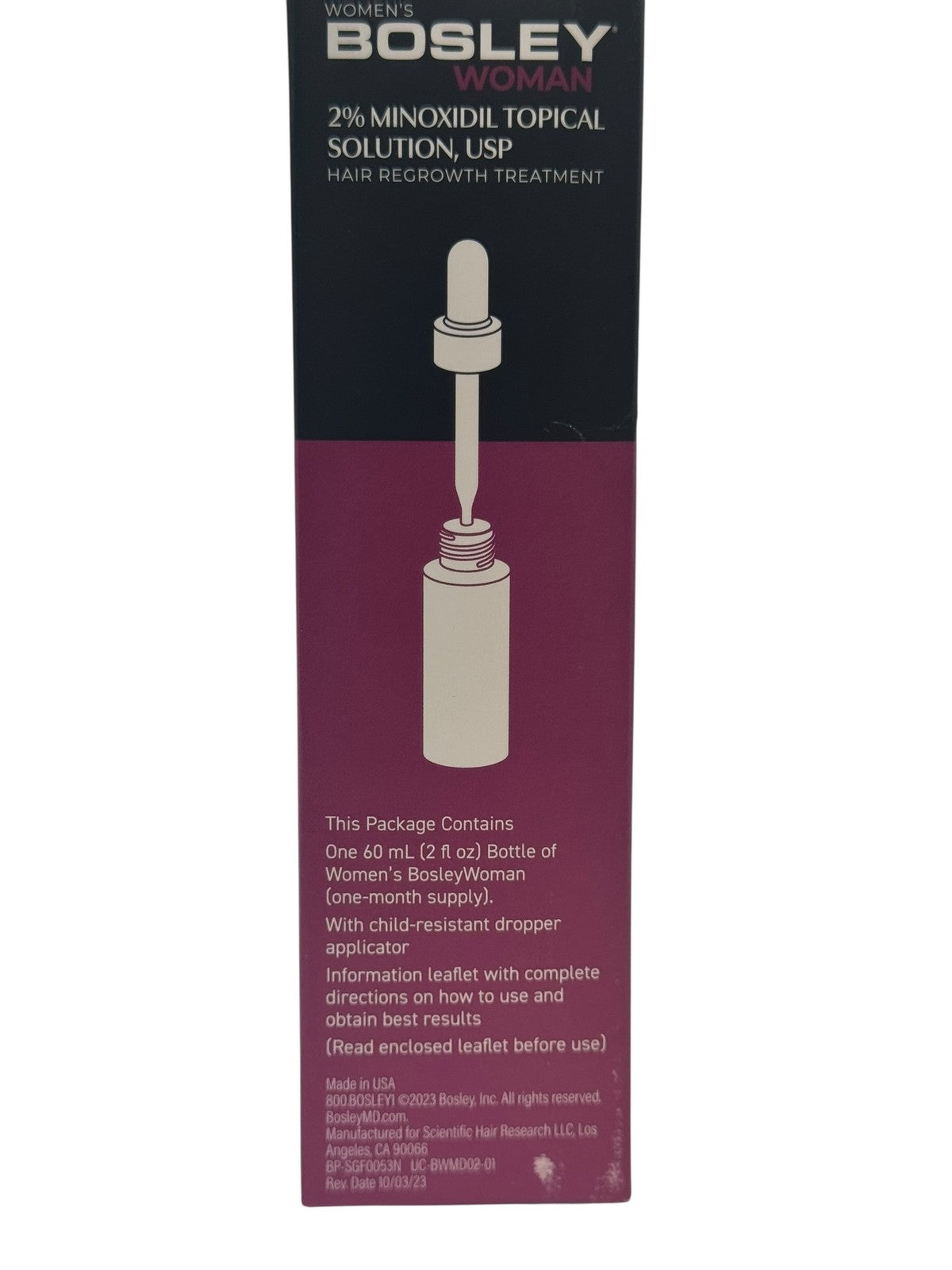 Bosley Women 2% Topical Solution for Hair Growth, 2 oz