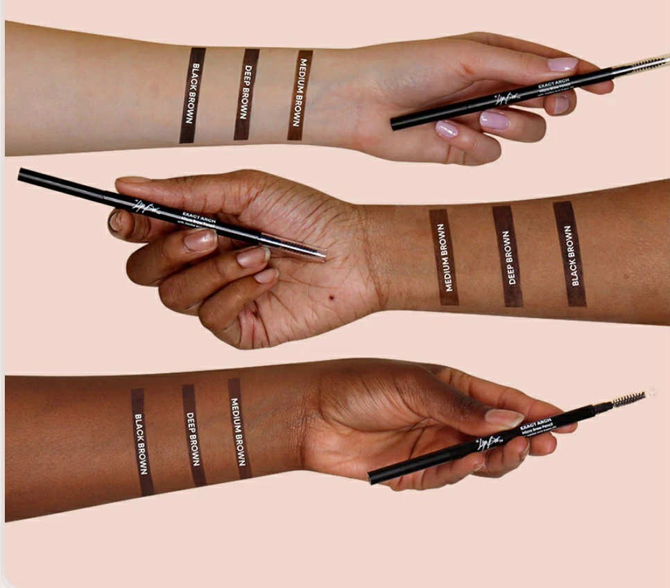 2-Pack Micro Brow Pencil - Natural Black Brown, Long-Wear, Retractable Tip