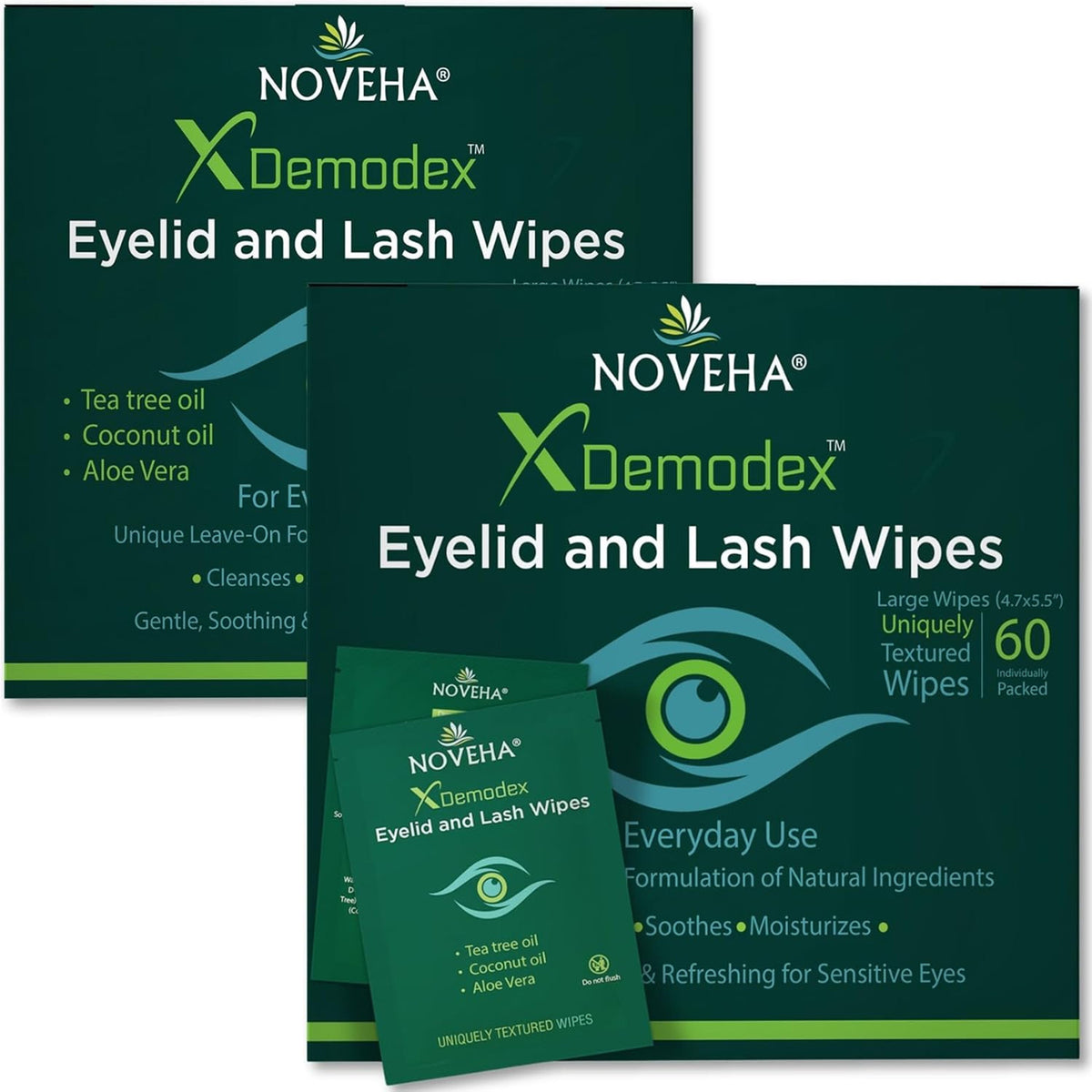Eyelid and Lash Cleansing Wipes Pack of 60 for Sensitive Eyes