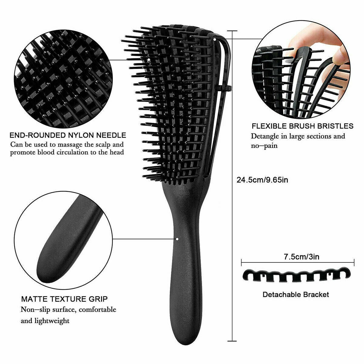 Detangling Hair Brush with Massage Octopus Design for Thick Curly Wavy Hair