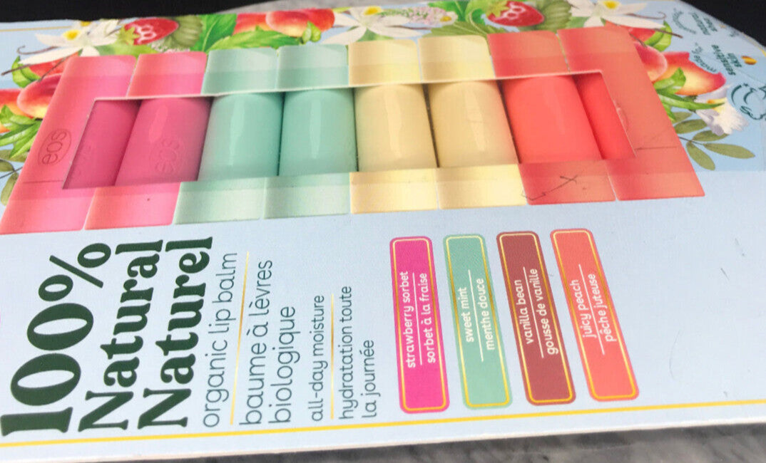 Lip Balm Set - 8 Natural Organic Flavors for Sensitive Skin