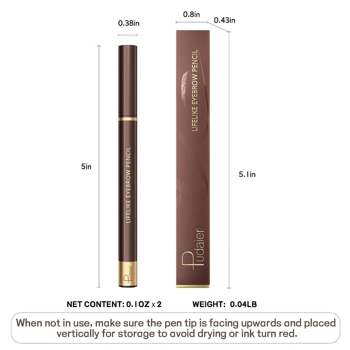 Waterproof Microblading Eyebrow Pen Set - 4 Tip Natural Brow Pencil - 2 Pack