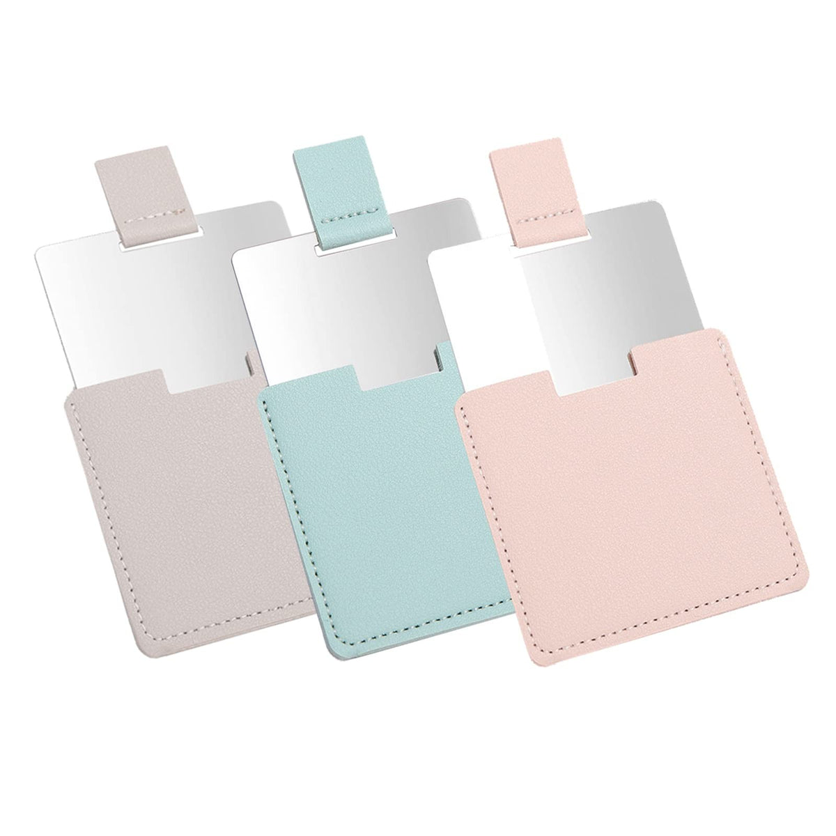 Mini Travel Compact Mirror Set - 3 Stainless Steel Handheld Makeup Mirrors
