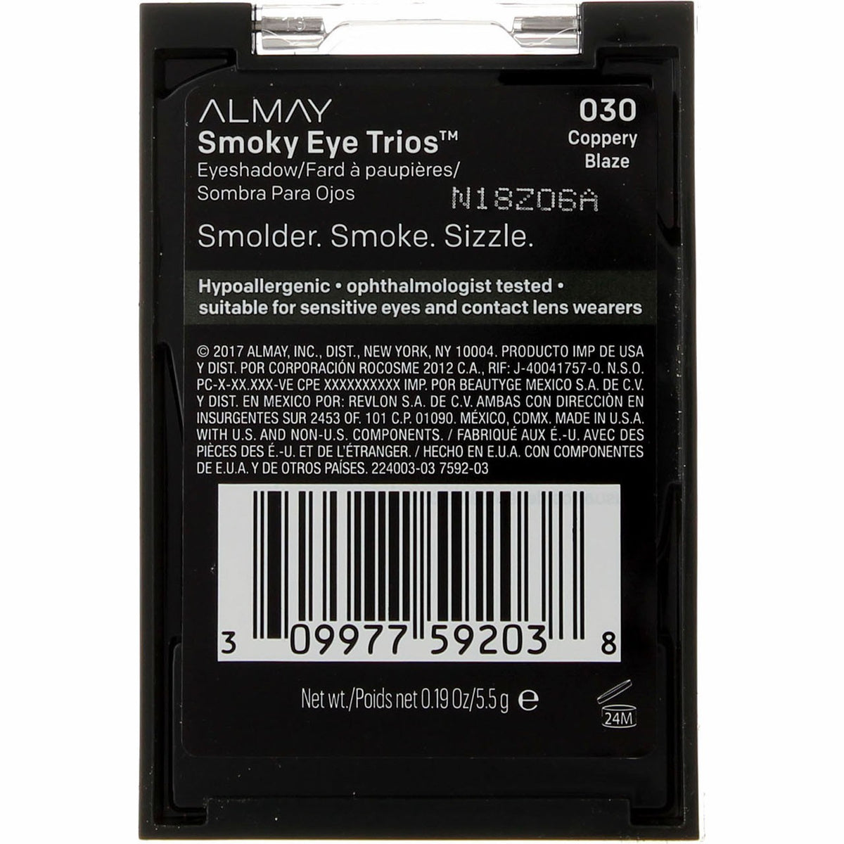 Almay Smoky Eye Trios Eyeshadow Coppery Blaze 30 - 0.19 oz Makeup Palette
