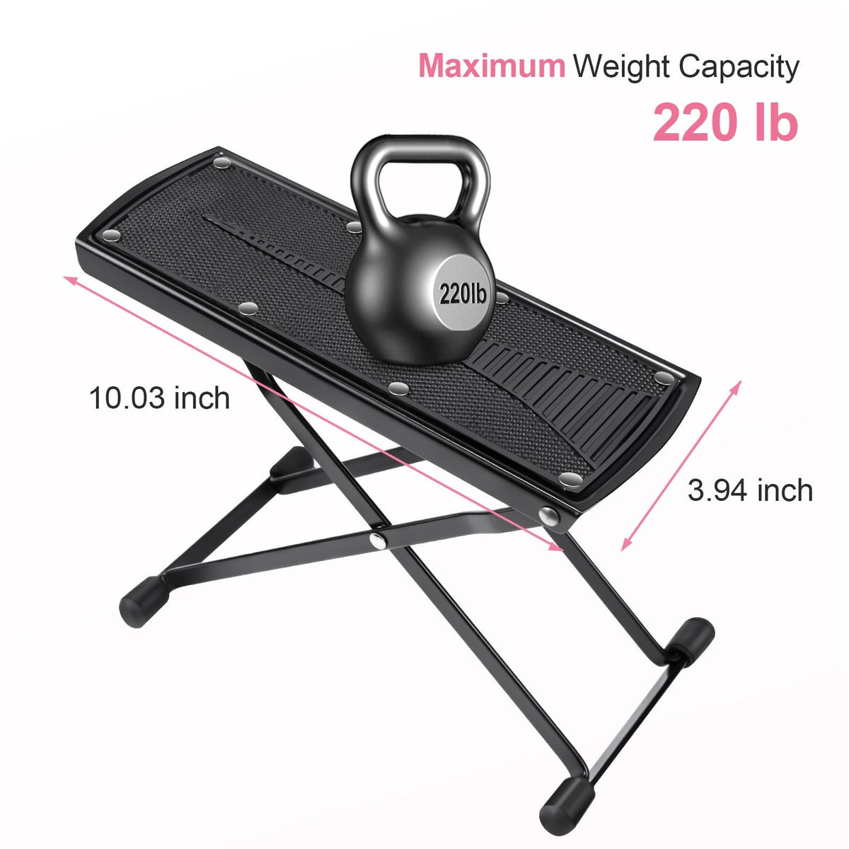 Adjustable Pedicure Foot Rest - Foldable Foot Stand with 6 Heights, Non-Slip & Stable