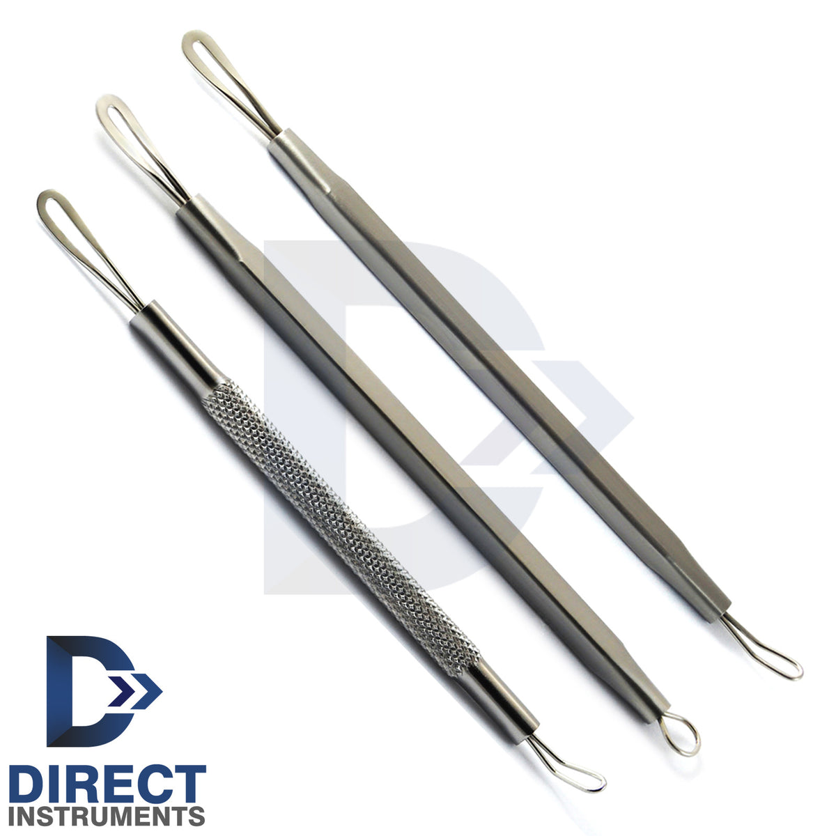 Set of 3 Comedone Extractors Blackhead Acne Pimple Remover Tool Kit