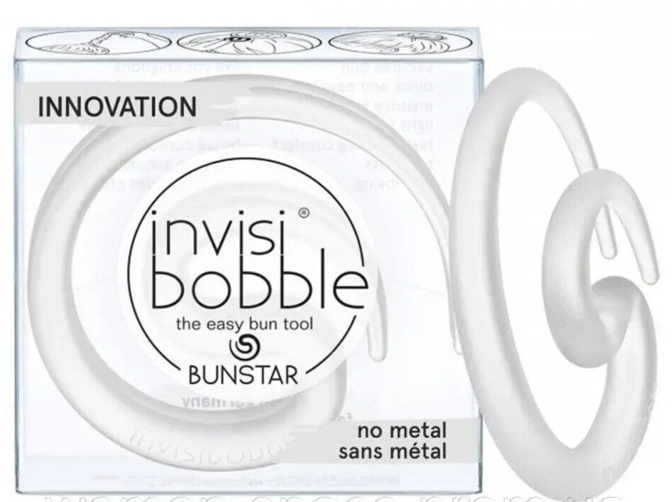 Lot of 4 Invisibobble Bunstar Traceless Bun Tool - No Metal Clear,
