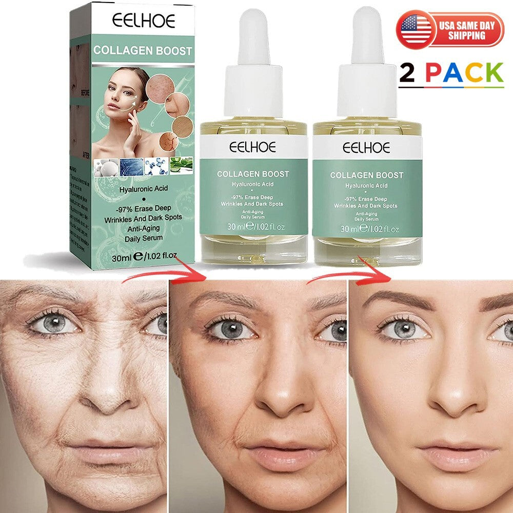 2 Pack Collagen Boost Anti-Aging Face Serum with Wrinkle Reduction 30ML