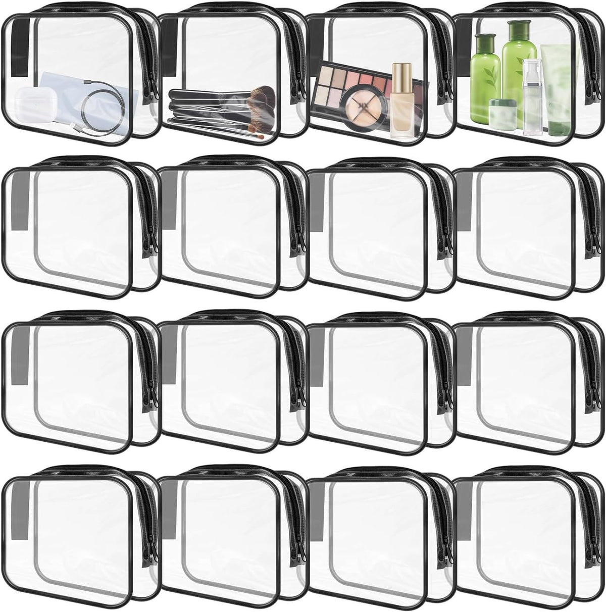 16 Pack Clear TSA Approved Travel Toiletry Bags Waterproof Organizer