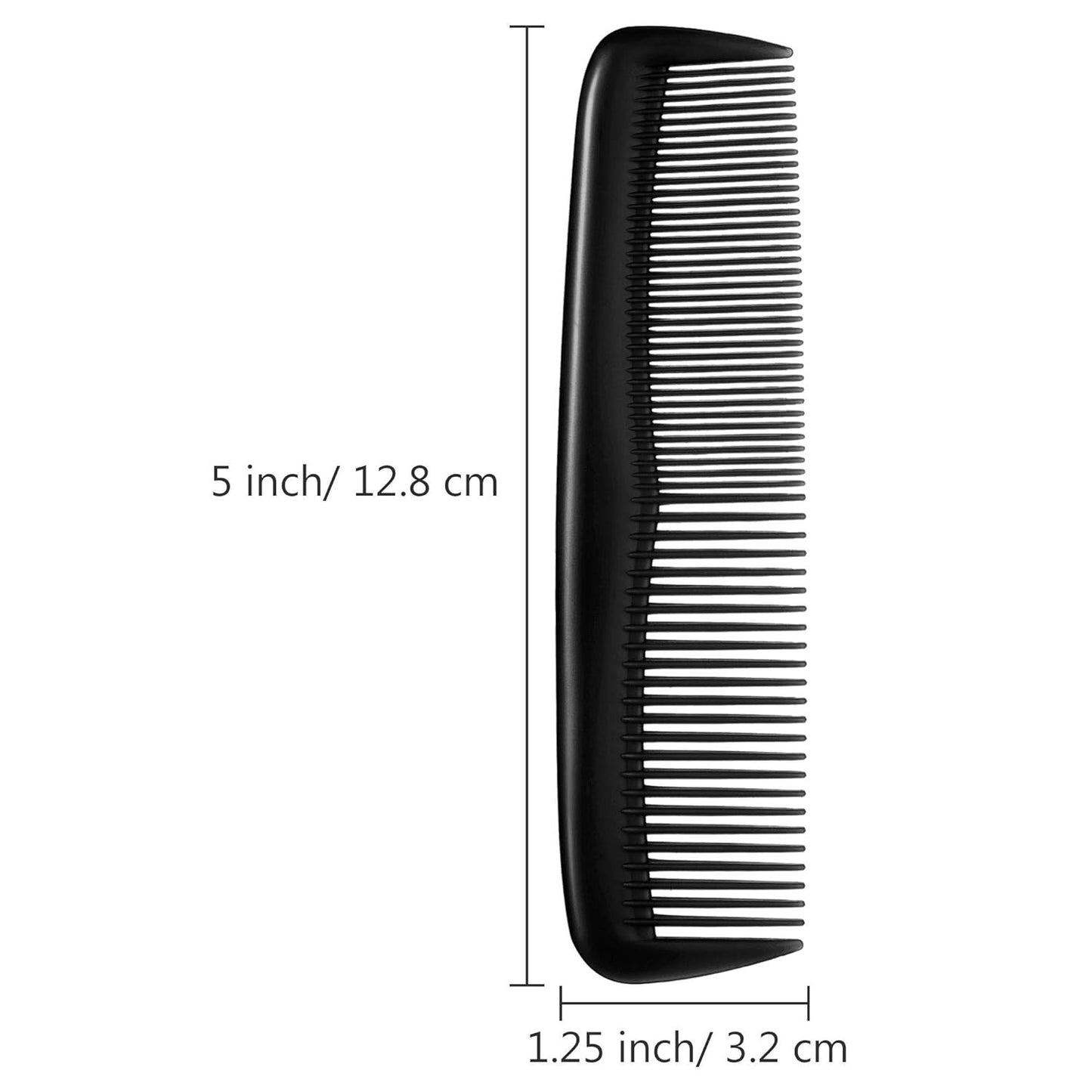 Pocket-Sized 12 Comb Hair Set in Black - Durable Styling Tool for Men and Women