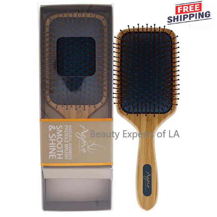 Eco-Friendly Bamboo Paddle Hair Brush for Detangling & Shine
