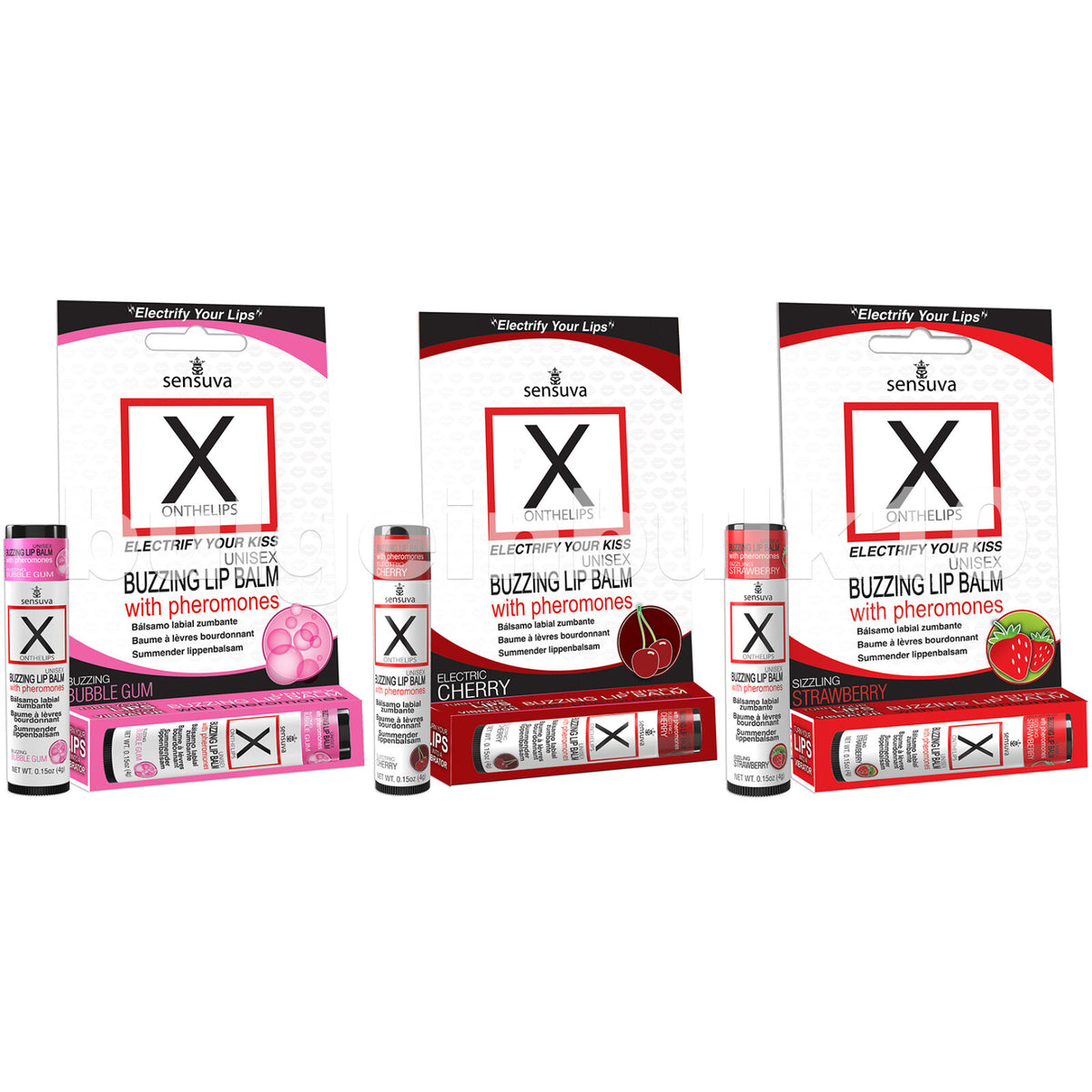 Buzzing Pheromone Lip Balm for Sensual Kisses - All Flavors Included