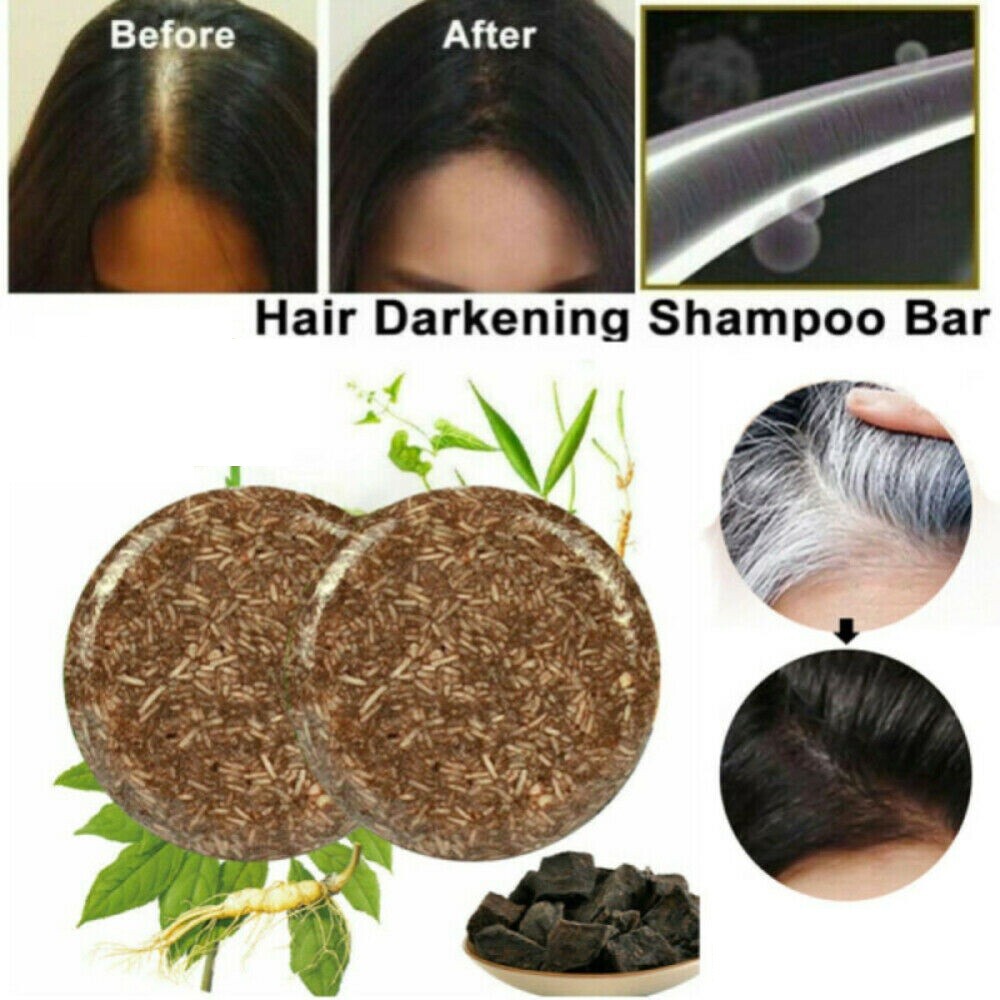 Hair Darkening Shampoo Bar for Gray Hair Reversal - Polygonum Essence - 2 Pieces