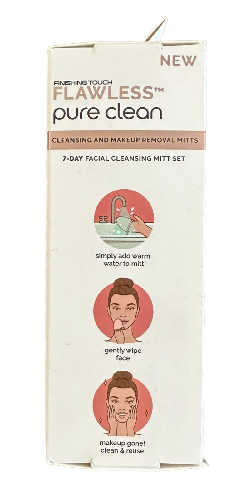 Facial Makeup Remover Mitt Set - Reusable Microfiber Cleansing Pads, 7 Pink Mitts
