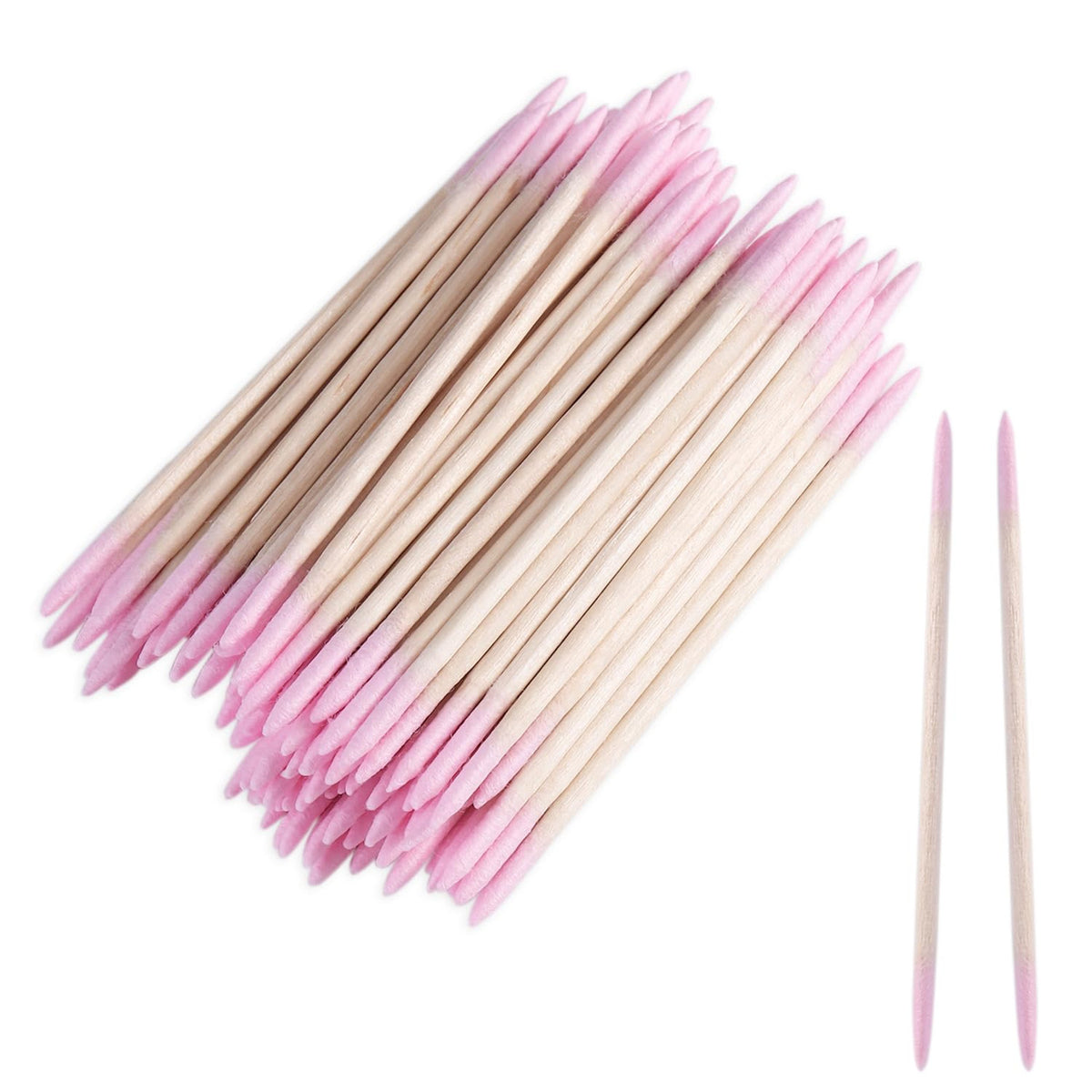Pink Double-Head Cotton Swabs for Makeup & Precision Cleaning, 200 Pieces