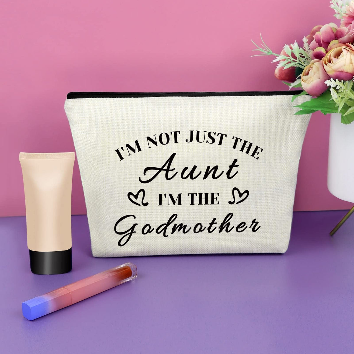 Godmother Gifts Makeup Bag for Godchild Baptism Christmas Mother's Day