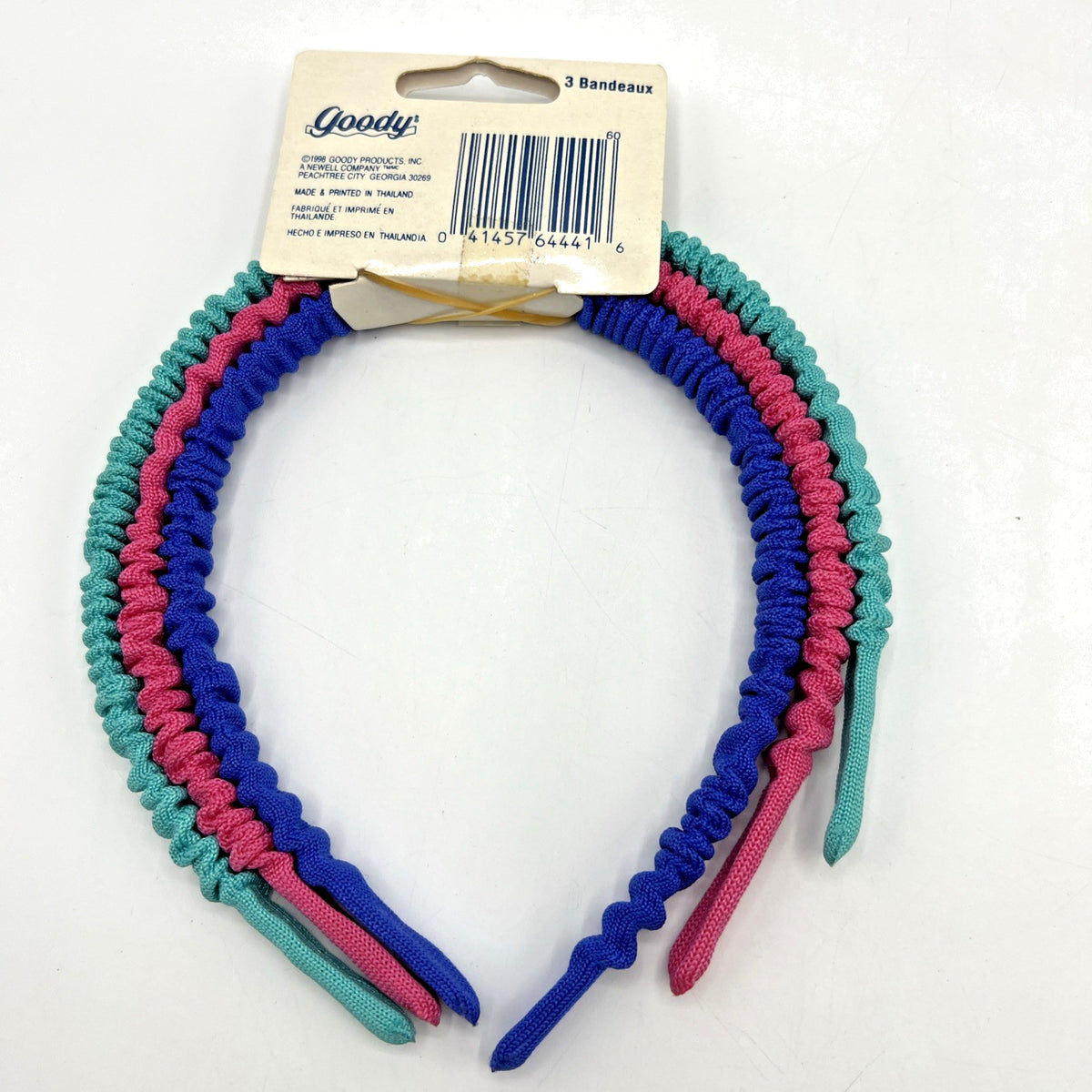 Goody Headband Bandeaux 3 Pack Pink Blue Teal Vintage 1990s