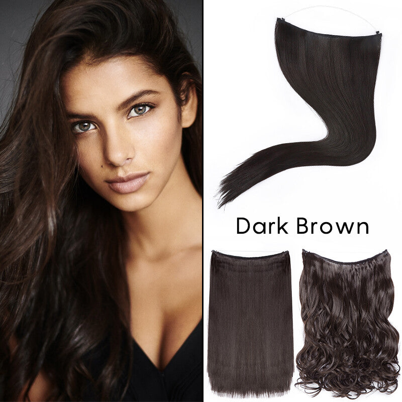 Natural Wire-In Hair Extensions Clip-In Nano Ring Hairpiece - Versatile & Easy to Use