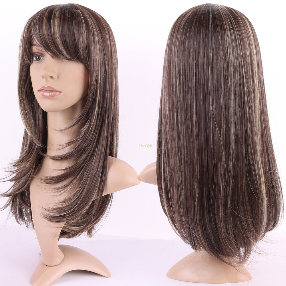 Long Ombre Wigs - Heat Resistant Synthetic Hair, Thick Full Wigs