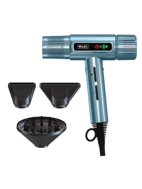 Professional Hair Dryer Light Blue - Quiet, High Power Salon Styling Tool