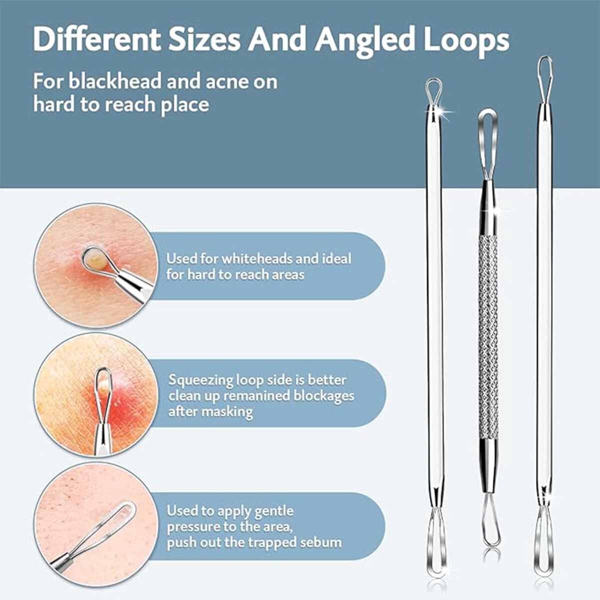 Blackhead & Pimple Extractor Kit - Acne Removal Tool Set for Face