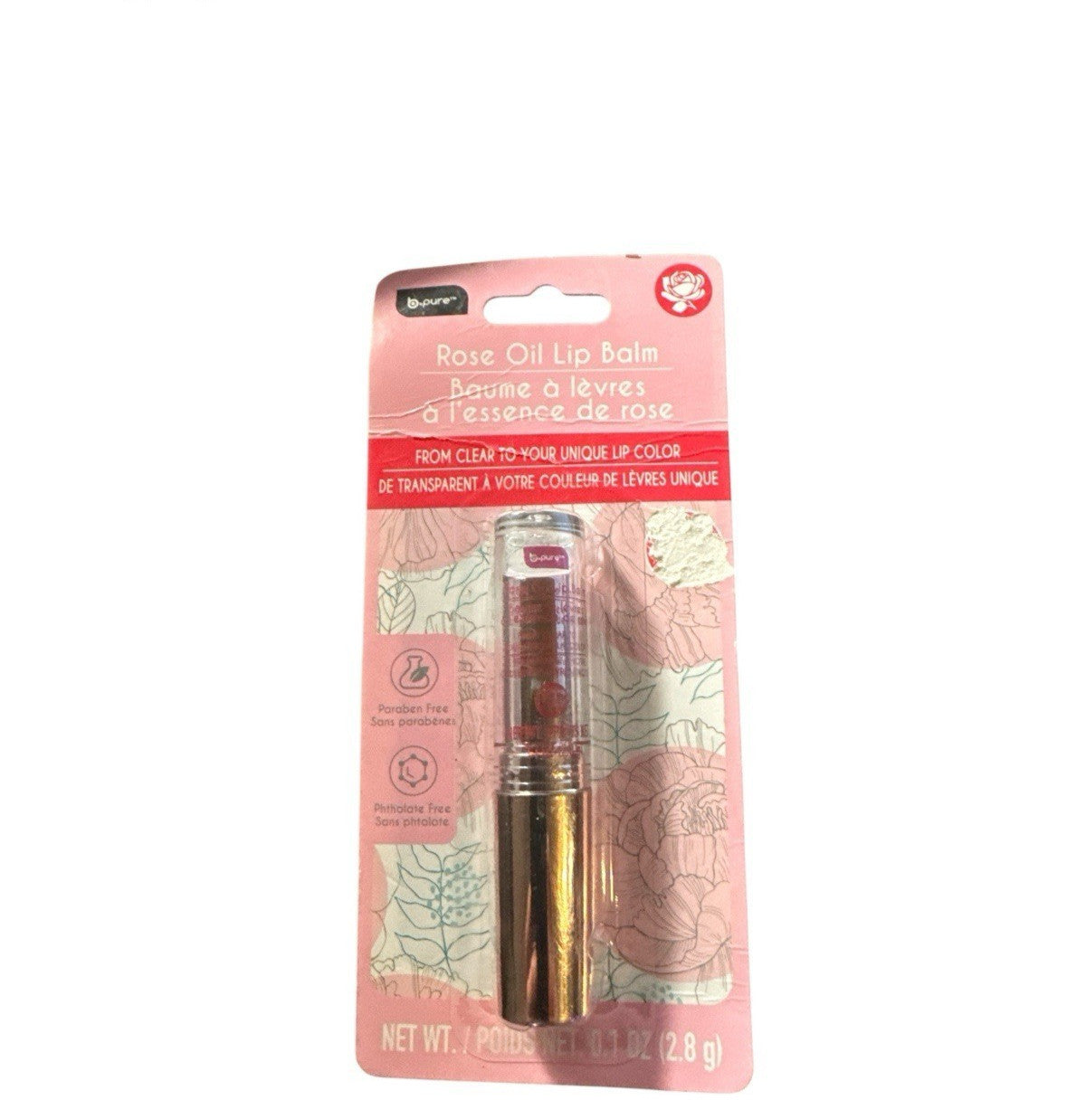 Tinted Lip Balm with Rose Oil - Clear to Your Unique Shade, Hydrating & pH-Adapting