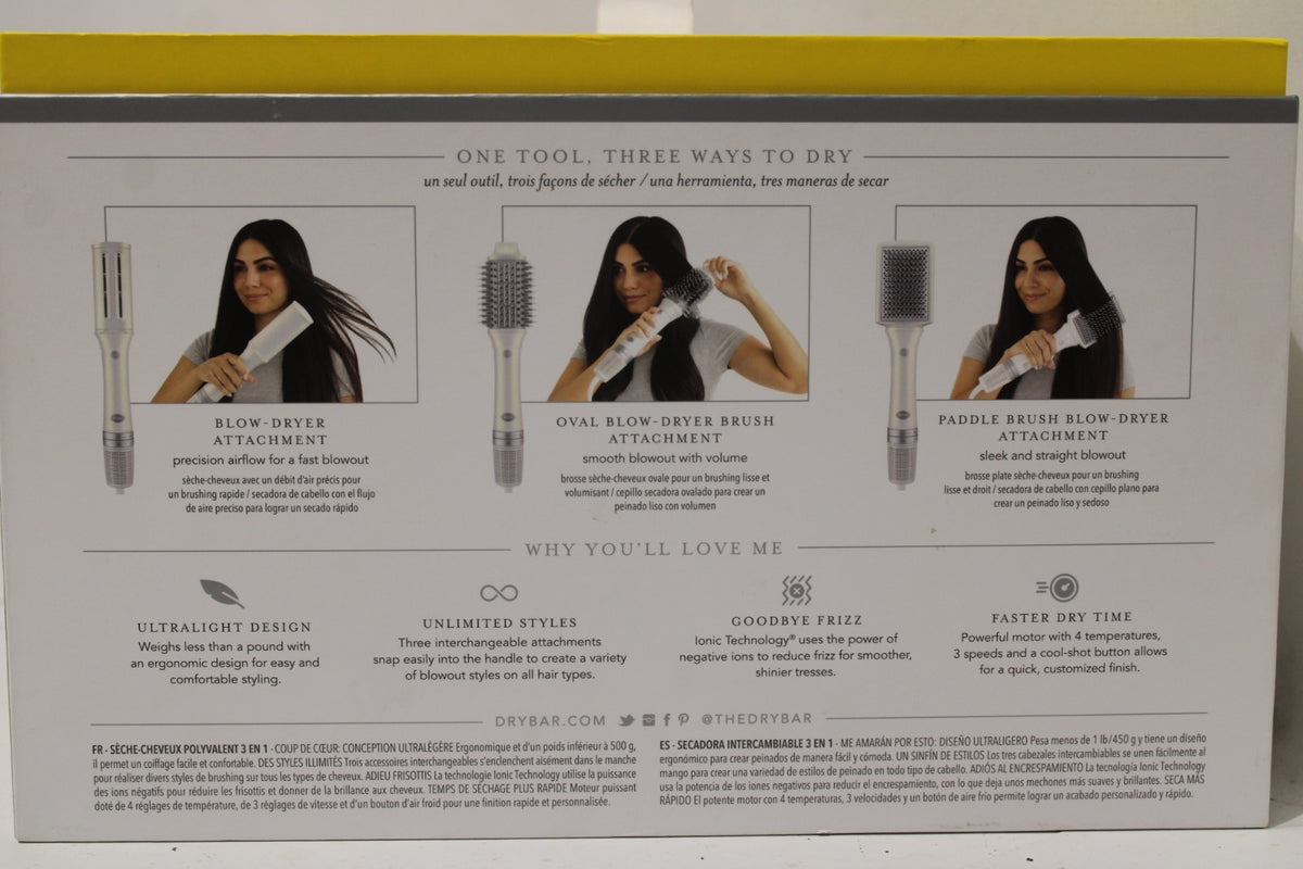 Drybar Reserve 3-in-1 Interchangeable Hair Dryer with Handle and 3 Attachments