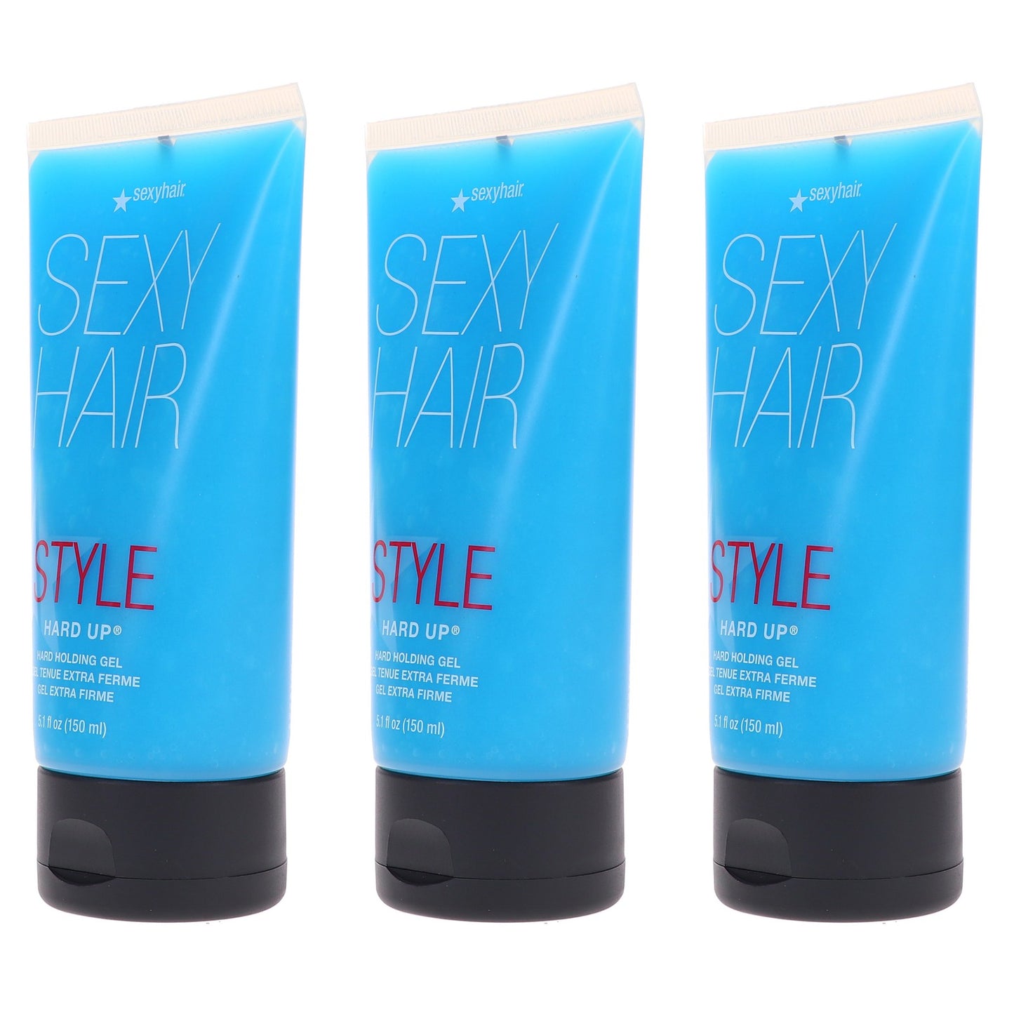 Hard Holding Hair Gel 5.1 oz - Strong Fix & Shine, 3 Pack