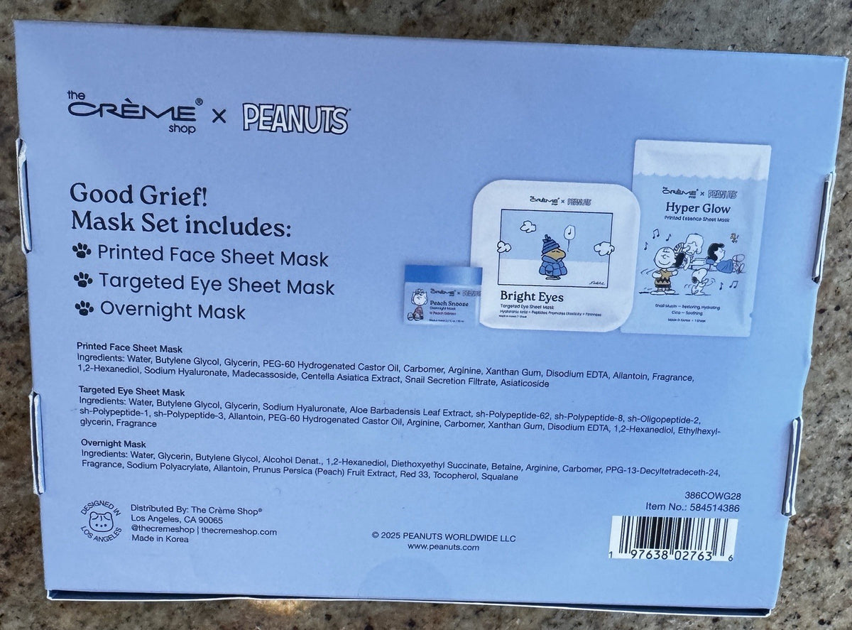 Peanuts 3-Pack Face Mask Set - What A Glow
