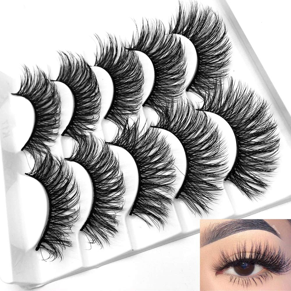 3D Mink False Eyelashes Natural Wispy 10 Pairs - Handcrafted for Glamorous Look