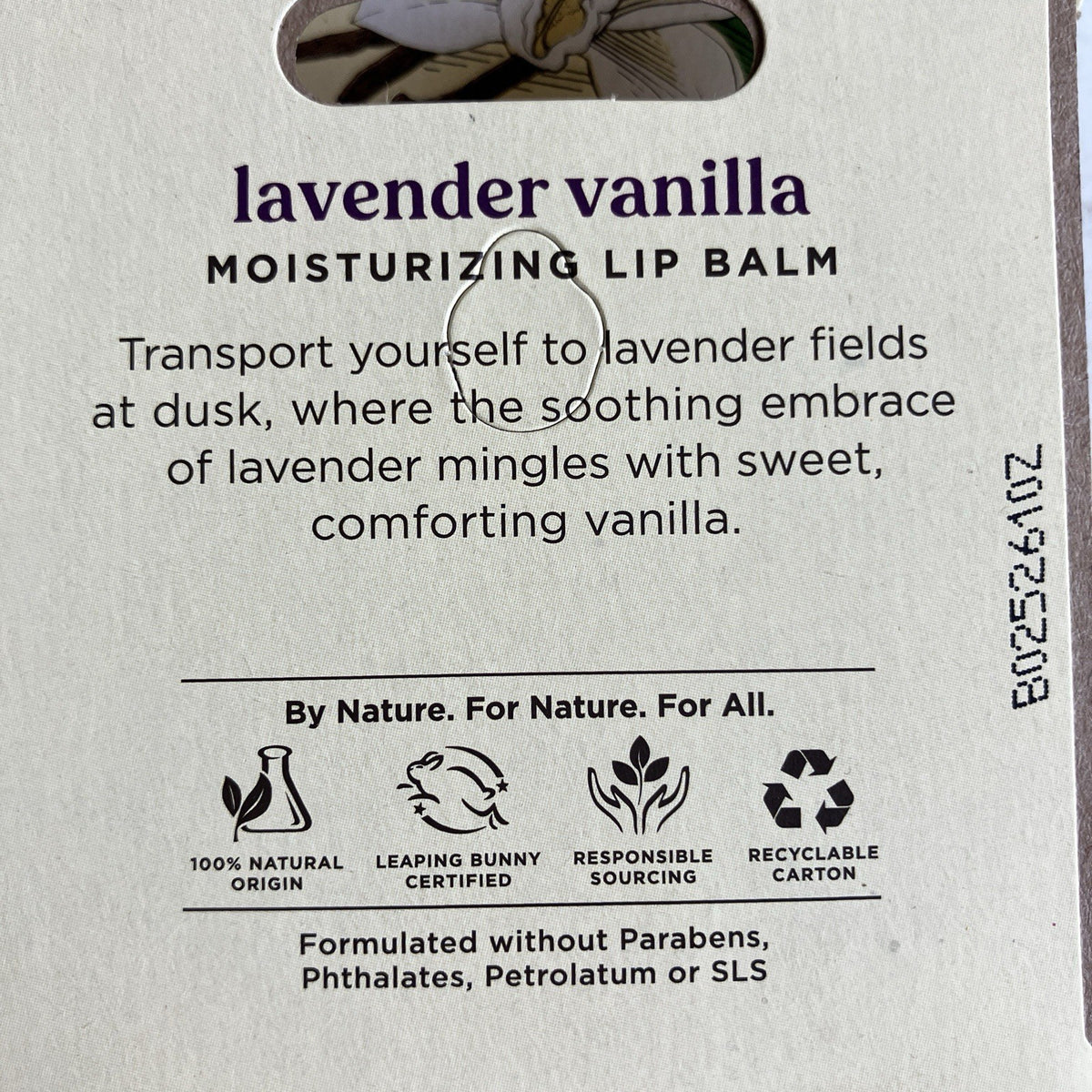 Lavender Vanilla Lip Balm Set - Moisturizing 0.15 oz Tubes, Pack of 4