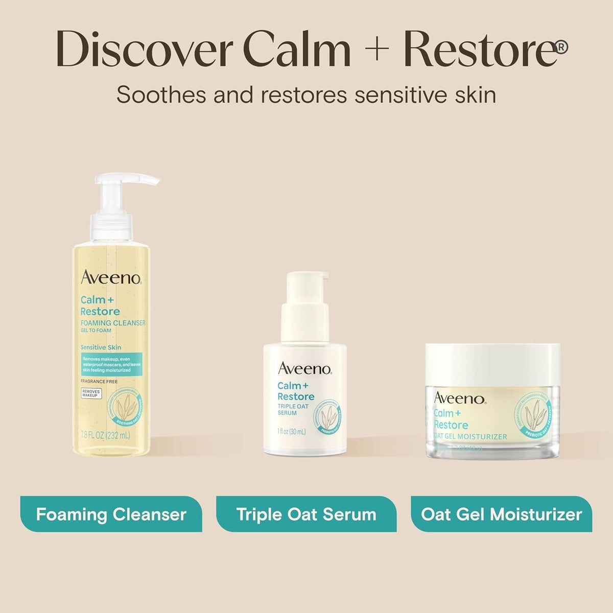 Aveeno Calm + Restore Oat Gel: 24-Hour Hydration & Soothing Relief -
