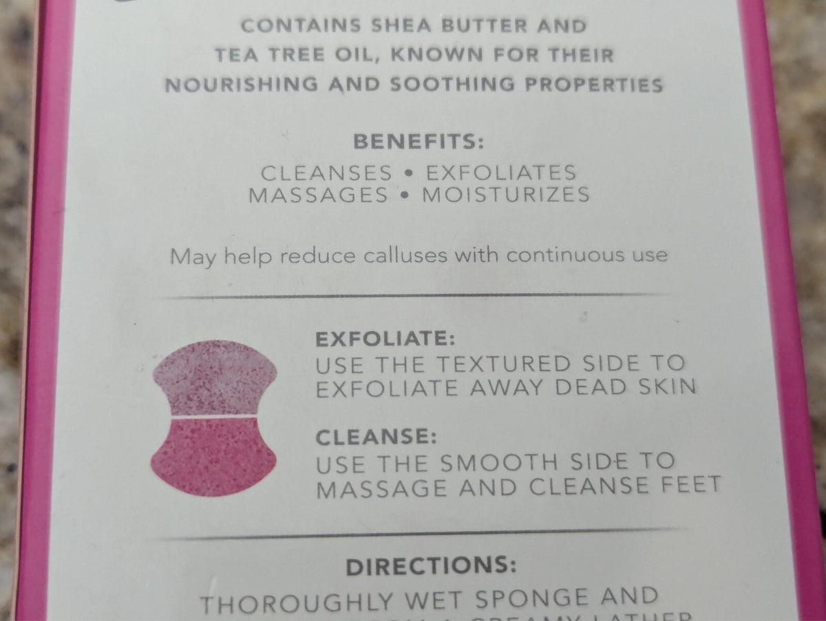 Spongeables Pedi-Scrub In A Sponge Lavender Tea Tree Oil lasts 20